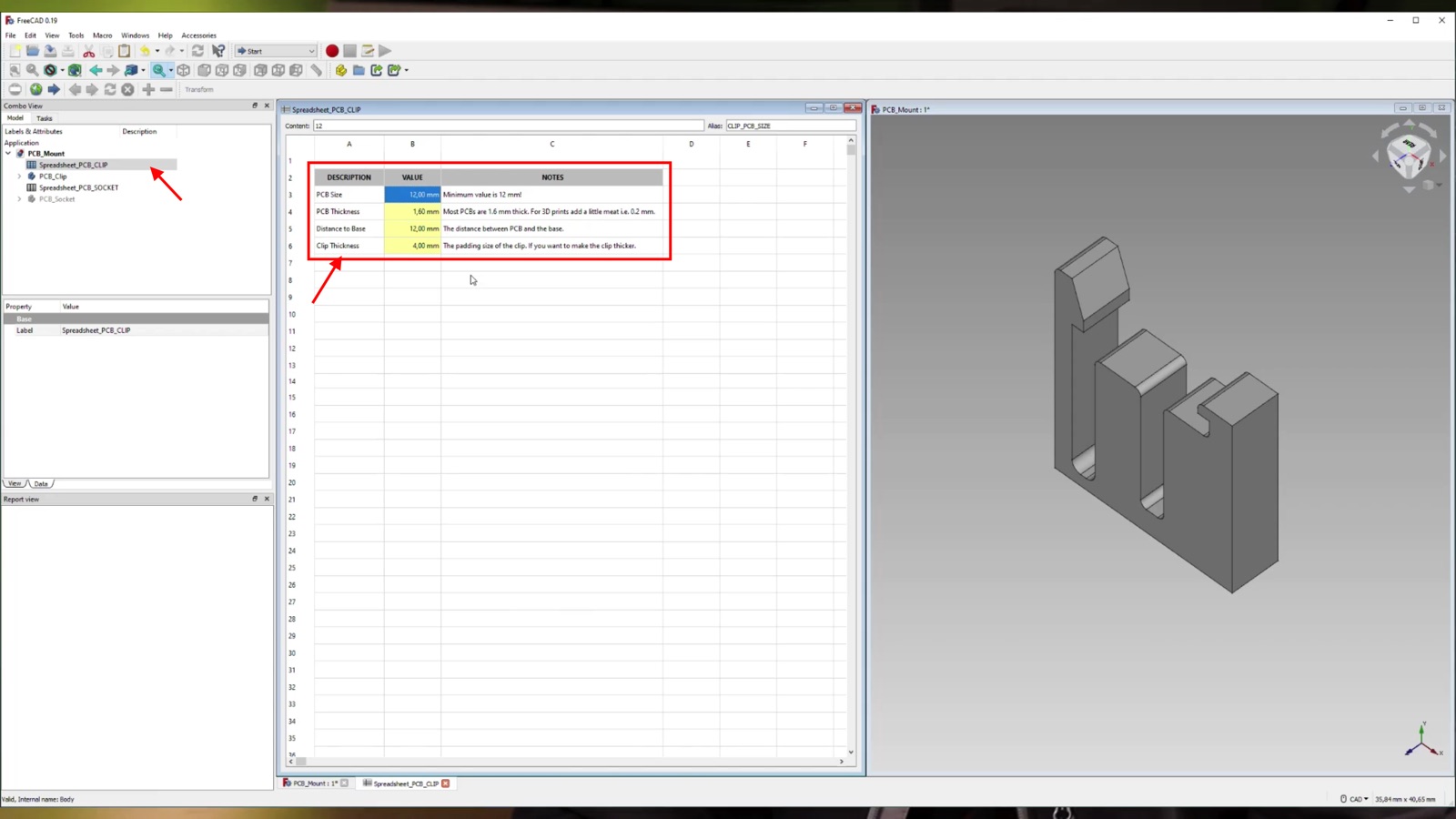 The dimensions need to be adjusted in the spreadsheet