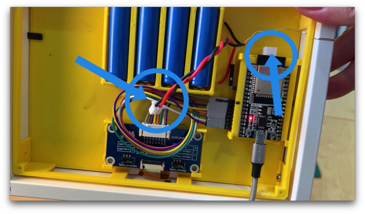 Disconnect the batteries from the ESP32