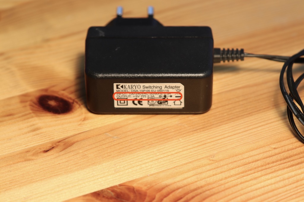 Always check the specs: 5V at 2.3A