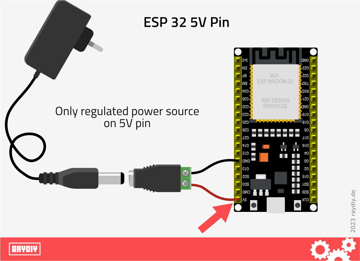 ESP32 with 5 Volt Power Supply via 5V Pin